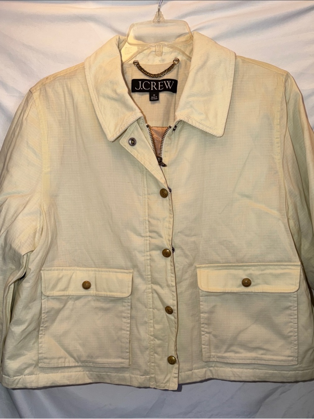 J. Crew Utility Jacket with Front Flap Pockets, SZ M, PTP 24”, L 21”, (T4-323)